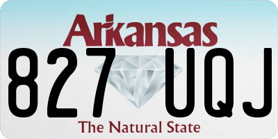 AR license plate 827UQJ