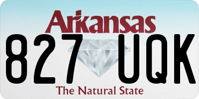 AR license plate 827UQK