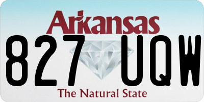 AR license plate 827UQW