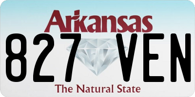 AR license plate 827VEN