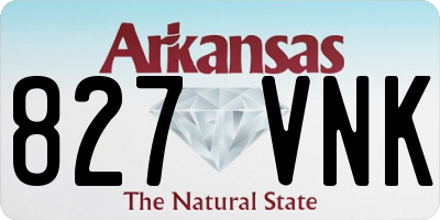 AR license plate 827VNK