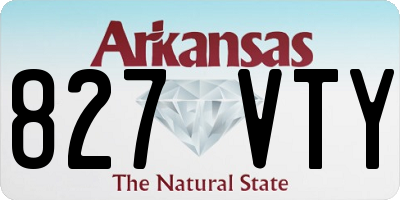AR license plate 827VTY
