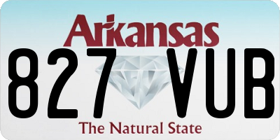 AR license plate 827VUB