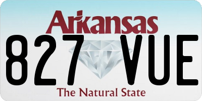 AR license plate 827VUE