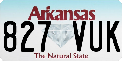 AR license plate 827VUK