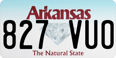 AR license plate 827VUO