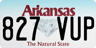 AR license plate 827VUP