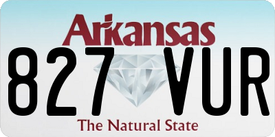 AR license plate 827VUR