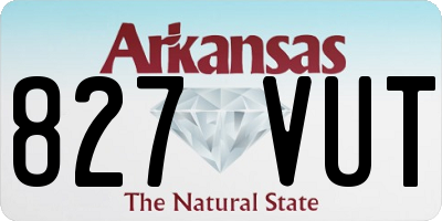 AR license plate 827VUT