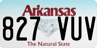 AR license plate 827VUV