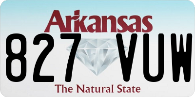 AR license plate 827VUW