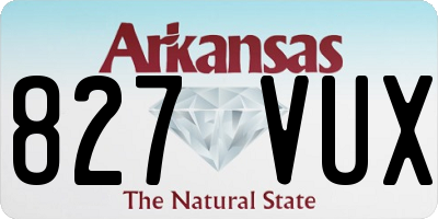 AR license plate 827VUX