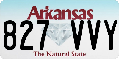 AR license plate 827VVY