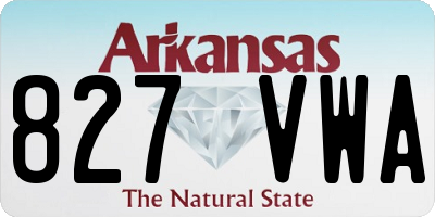 AR license plate 827VWA