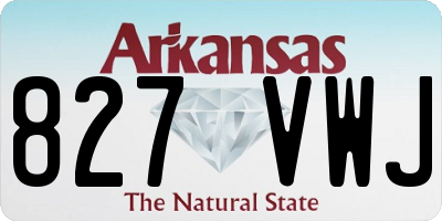 AR license plate 827VWJ
