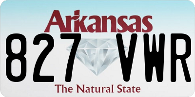 AR license plate 827VWR
