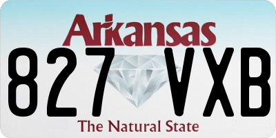 AR license plate 827VXB