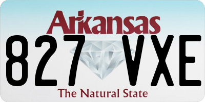 AR license plate 827VXE