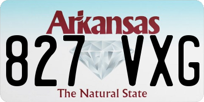 AR license plate 827VXG