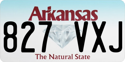 AR license plate 827VXJ