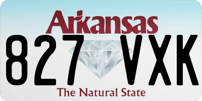 AR license plate 827VXK