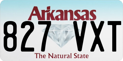 AR license plate 827VXT