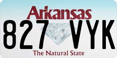 AR license plate 827VYK