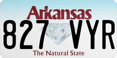 AR license plate 827VYR