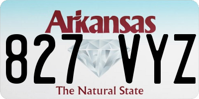 AR license plate 827VYZ