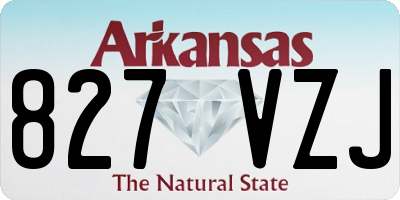AR license plate 827VZJ