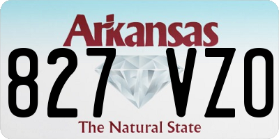 AR license plate 827VZO