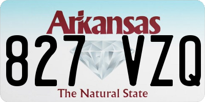 AR license plate 827VZQ