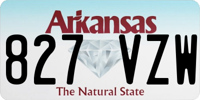 AR license plate 827VZW