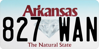 AR license plate 827WAN