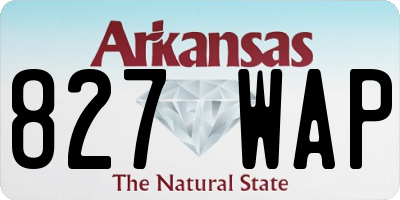 AR license plate 827WAP