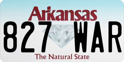 AR license plate 827WAR