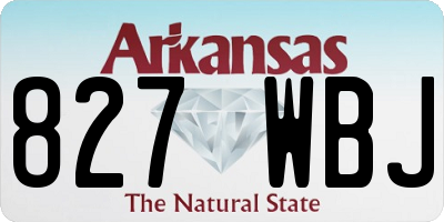 AR license plate 827WBJ