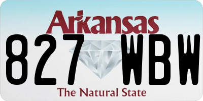 AR license plate 827WBW