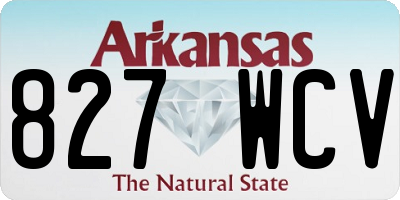 AR license plate 827WCV