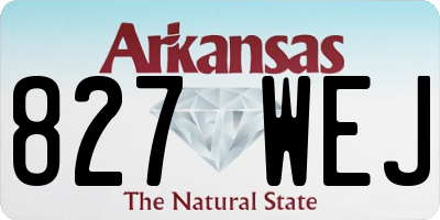 AR license plate 827WEJ