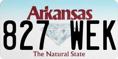 AR license plate 827WEK