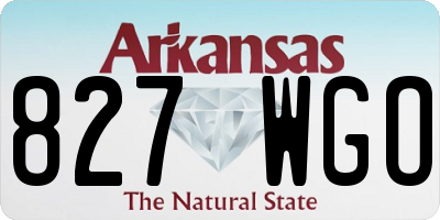 AR license plate 827WGO