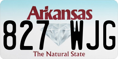 AR license plate 827WJG