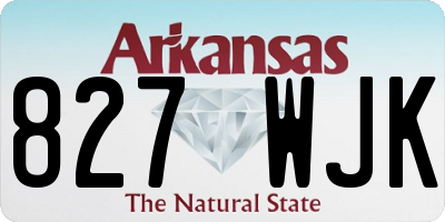 AR license plate 827WJK