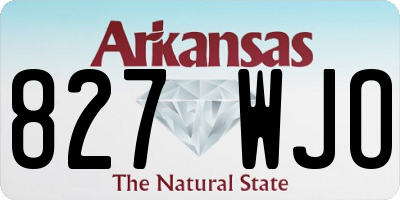 AR license plate 827WJO