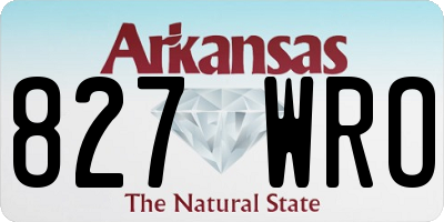 AR license plate 827WRO