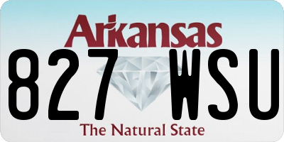 AR license plate 827WSU