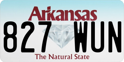 AR license plate 827WUN