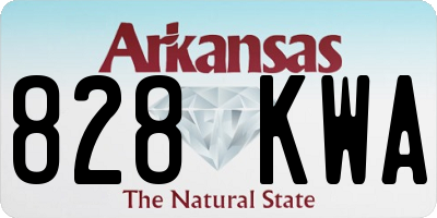 AR license plate 828KWA