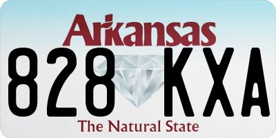 AR license plate 828KXA